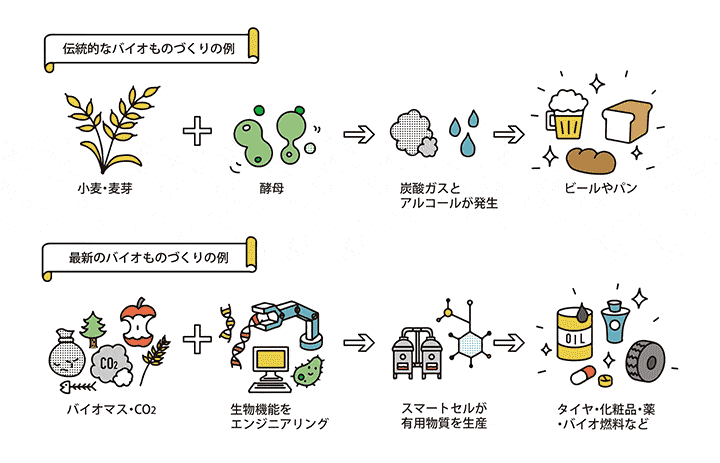 伝統的なバイオもの作りと最新のバイオもの作り